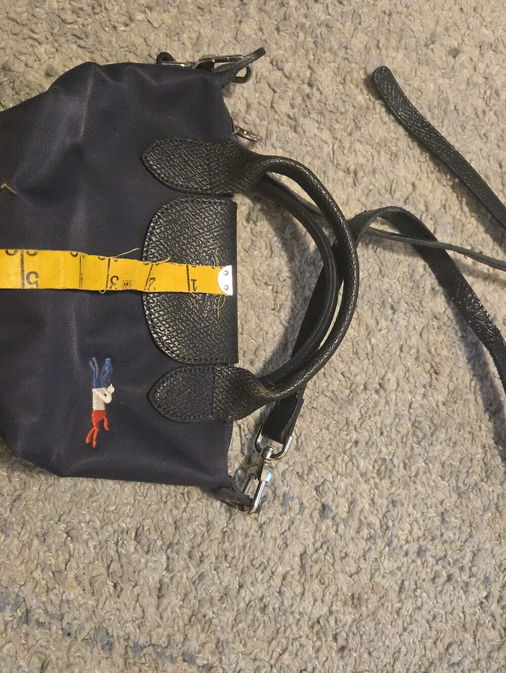 Longchamp Le Pliage Très Paris Limited Edition Mini Crossbody Bag Navy Blue - Picture 7 of 11